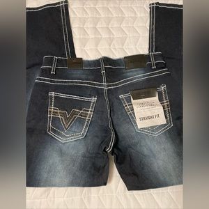 NWT Encrypted Men's Jeans Dark Wash Stitches 30x32